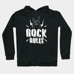 Rock Rules Rock And Roll Music Inspired Graphic Hoodie